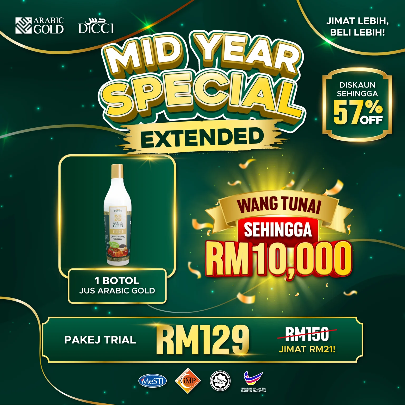 Pakej Trial - 1 Botol Jus Arabic Gold