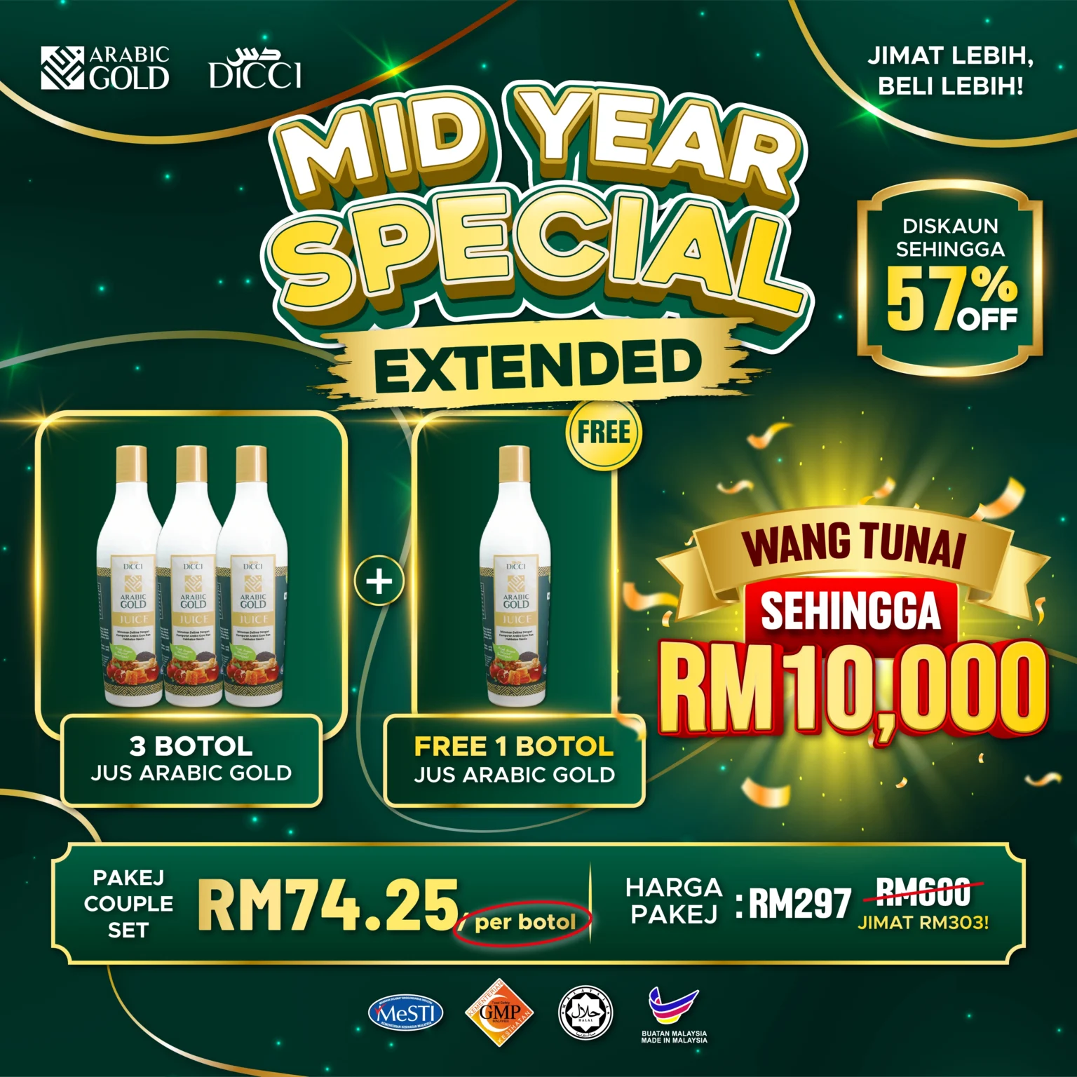 Pakej Trial - 1 Botol Jus Arabic Gold