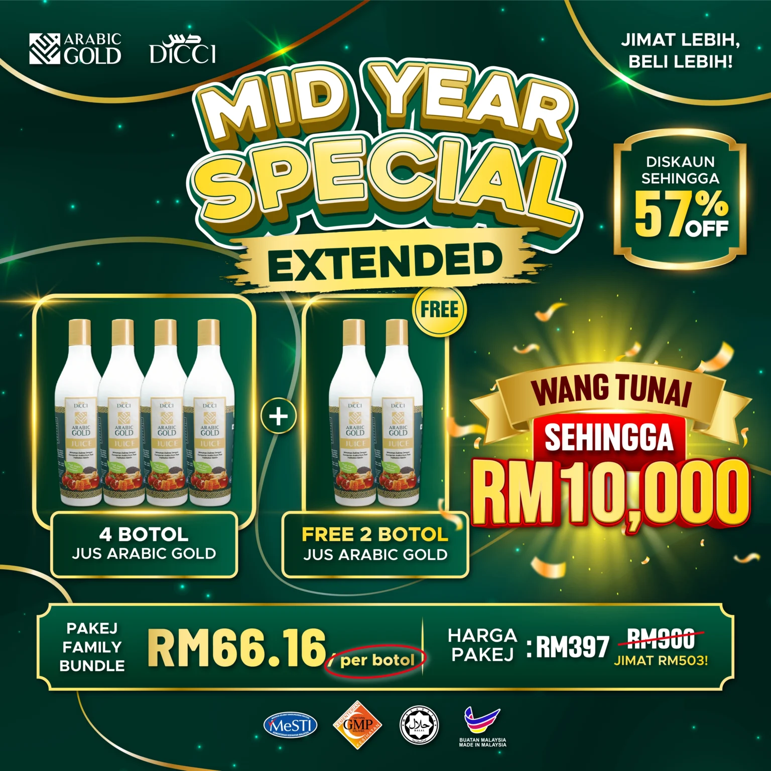 Pakej Trial - 1 Botol Jus Arabic Gold