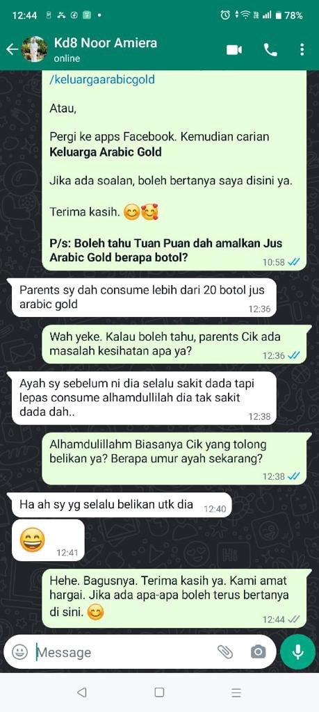Testimoni - sakit dada hilang selepas amal jus