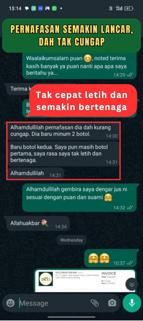 Testimoni - pernafasan semakin lancar